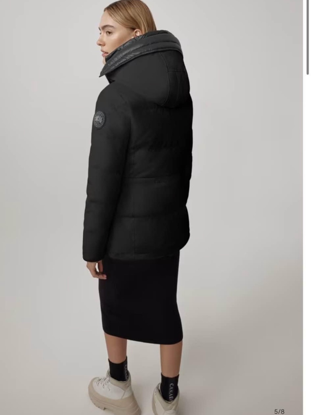 Canada Goose Black Quilted Hooded Puffer Coat